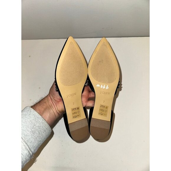 J. Crew Satin Jeweled Zoe D'ORSAY Flats Size 7.0 - Picture 8 of 12
